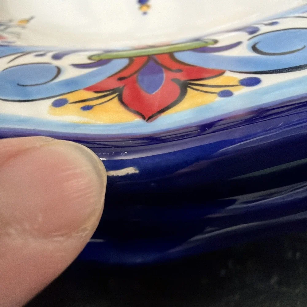 Espana Lifestyle Handcrafted SanMarino Salad 3 Plates Some Small Scratches 8.75